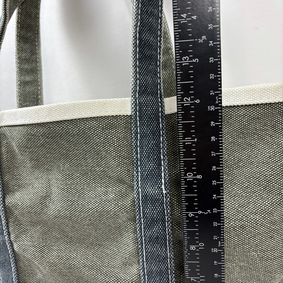 Vintage 70s 80s Ll Bean Grey Blue Boat Canvas Tote Rare Color - Picture 8 of 9